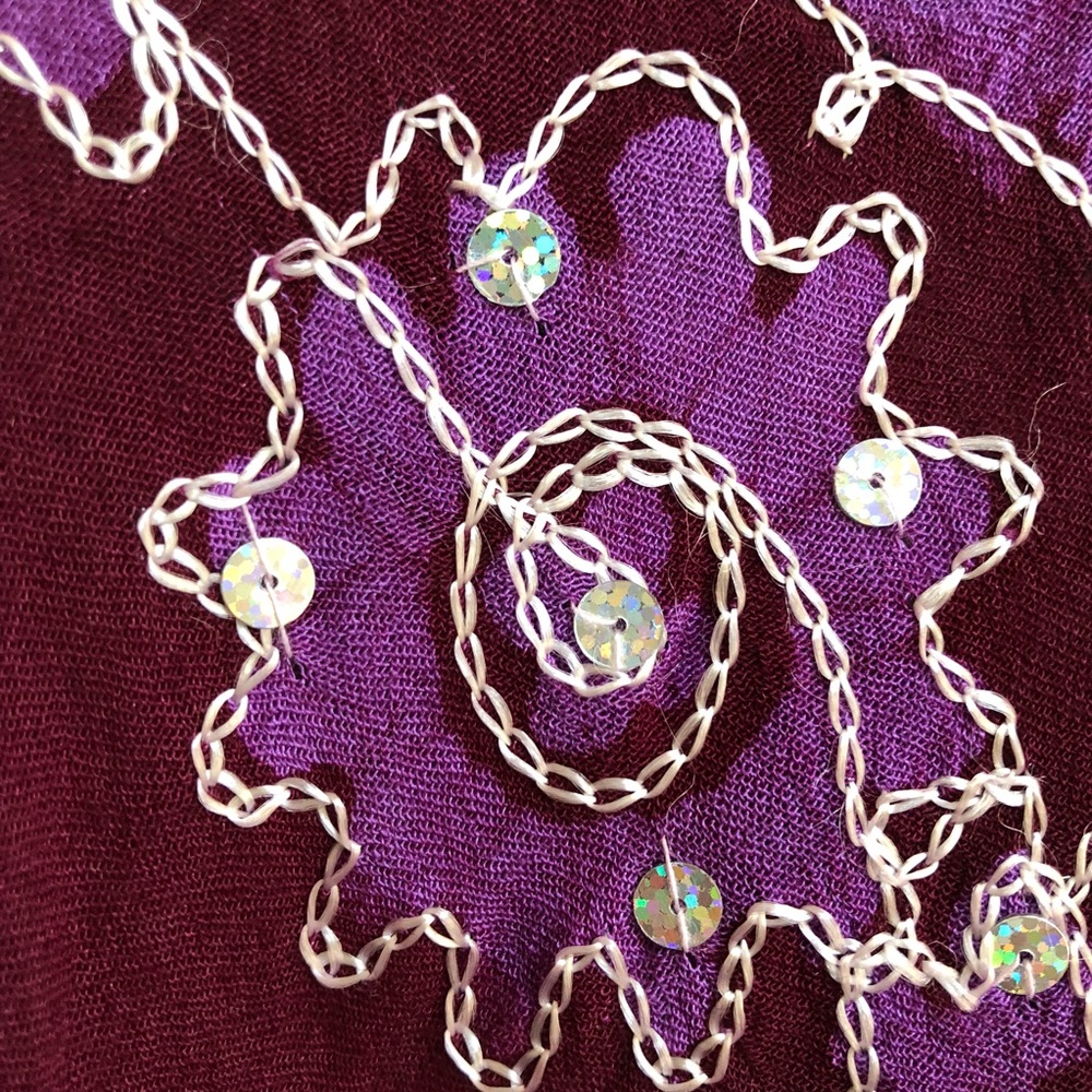 Deep Burgundy Pink with Lavender Blouse - Picture 4 of 4